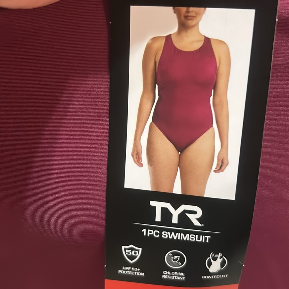 TYR Deep Red One-Piece Swimsuit M NWT